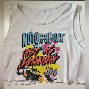 Motor Sport Graphic Crop Top